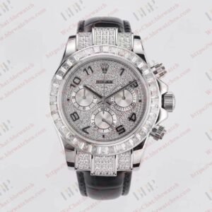 Rolex Daytona with 116599 sapphire-set bezel and 116599 sapphire-set subdial.